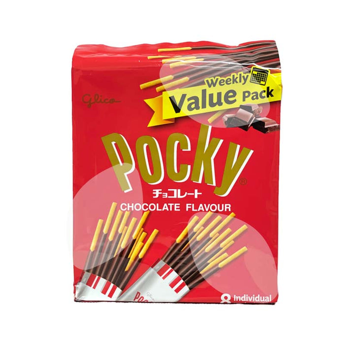 GLICO GLICO POCKY CHOCOLATE BISCUIT STICKS 8 BAGS 95G